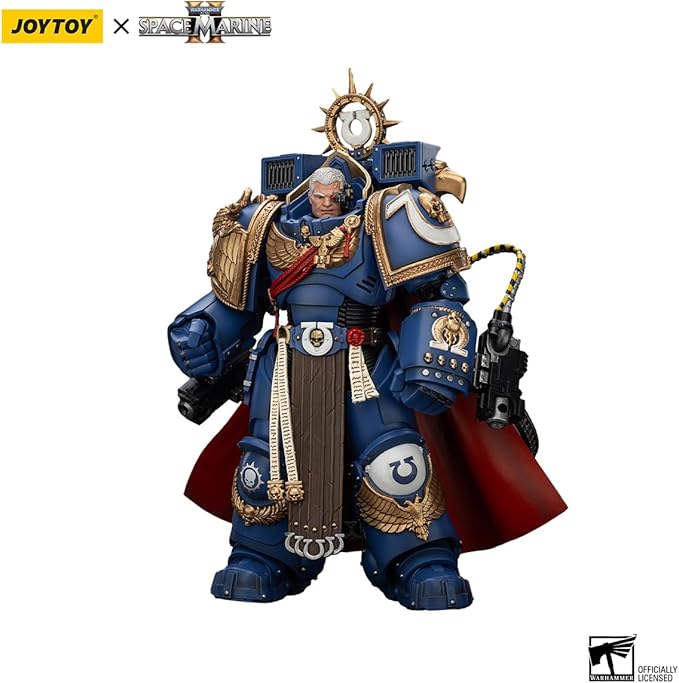 JoyToy Warhammer 40K Ultramarines Marneus Calgar, Chapter Master with MKX Gravis Armour and Gauntlets of Ultramar 1:18 Scale Action Figure Mecha Joy Toy Collection Model 5.3in