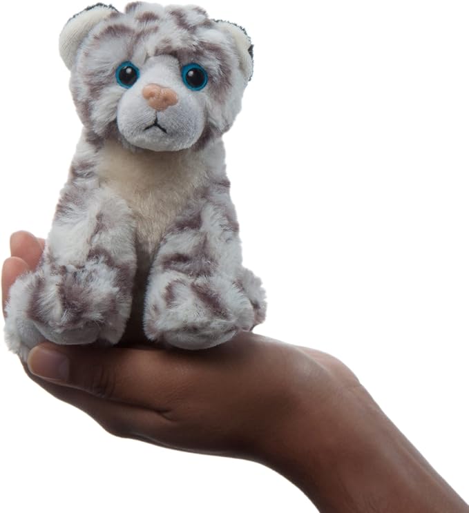 The Petting Zoo Snow Leopard Stuffed Animal Plushie, Gifts for Kids, Wild Onez Babiez Zoo Animals, Snow Leopard Plush Toy 6 inches