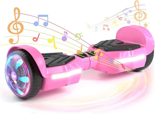 SIMATE Scooter, Bluetooth Speakers and LED Light-Up Wheels, APP Control, Dual 250W Motors, 8.5 mph Max Speed & 8.5 Miles Max Range, Gifts for Kids Adults Girls Boys
