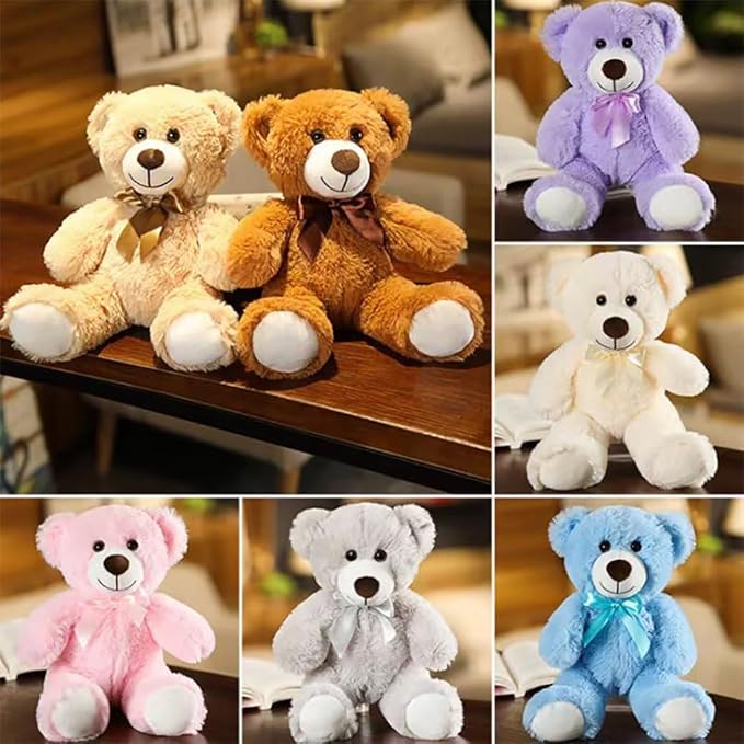 Teddy Bear Stuffed Animal, 12inch Teddy Bear Plush Toy, Birthday Valentine's Day Xmas Gifts for Kids Boys Girls Friends (B-Beige)