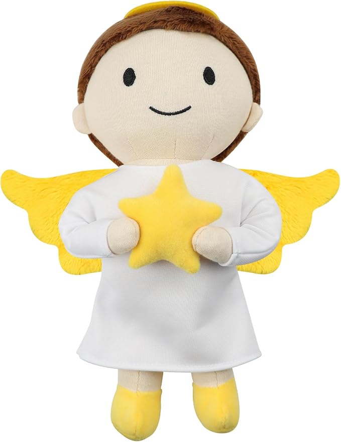 free-space Angel Plush Doll Boy/Girl Baptism Gifts Guardian Angel Doll Toy (Boy)