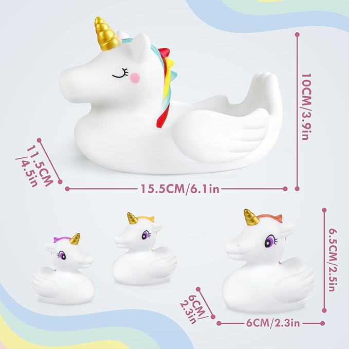 No Hole Bath Toys,Unicorn Bath Toys for Toddlers 1-3,Soft Unicorn Bathtub Toys for Kids Girls Boys Presents Set