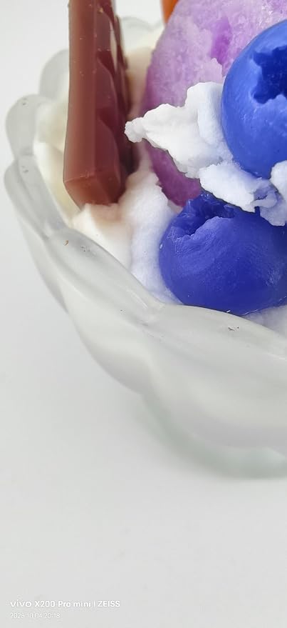 Generic Ice Cream Aromatherapy Candles, Glass Goblet, Decorative Dessert Shape, Fruit Fragrance, Birthday Festival Gift (Blueberry Lemon)