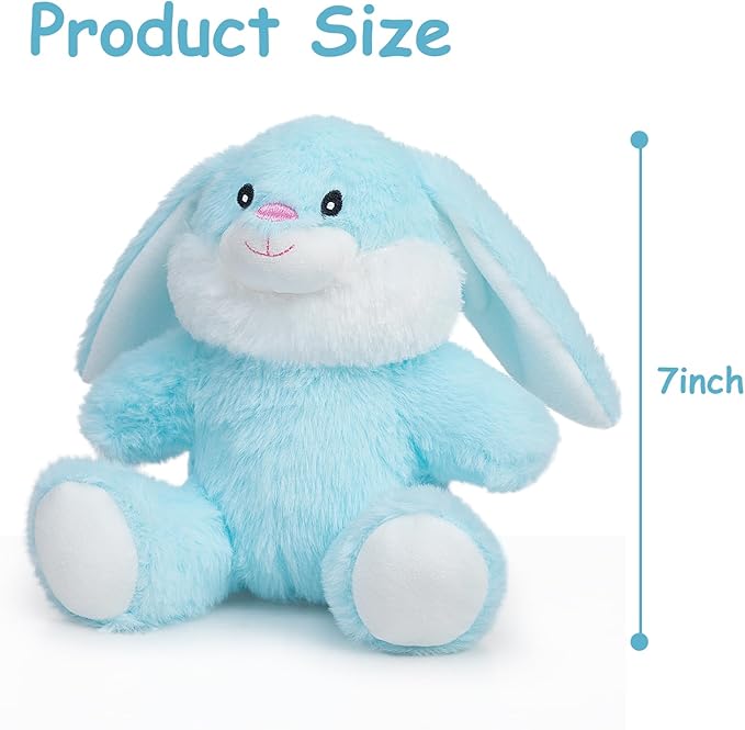 HollyHOME Bunny Stuffed Animal, Easter Bunny Plush Toys, Soft and Cuddly Stuffed Rabbit Easter Gift for Kids Baby Girls 7inch Powder Blue