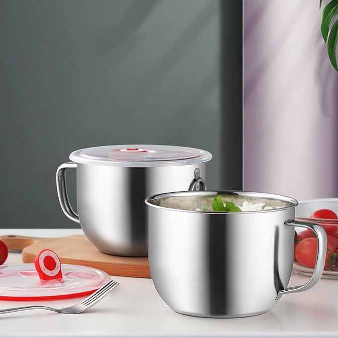 Stainless Steel Stock Pot, Korean Ramen Cooking Pot, Multifunctional Nonstick Ramen Noodle Soup Pot with Handle, for Pasta, Soup, Spaghetti, Nonstick Fast Heating