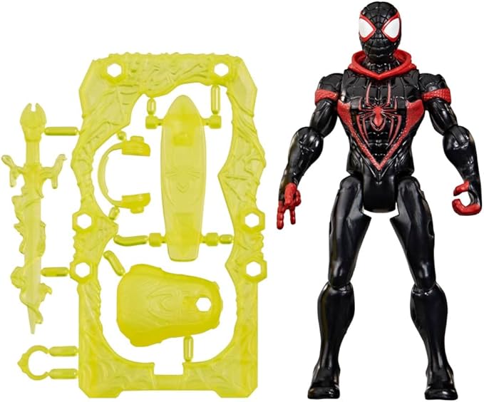 SPIDER-MAN Marvel ActionVerse Miles Morales Action Figure & Accessories, 4.5-Inch (11.4 CM) Super Hero Toys & Figures for Kids, Ages 4+
