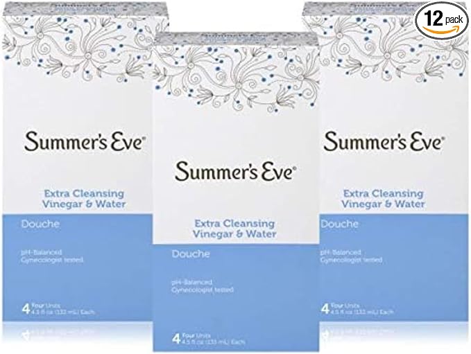 Summer's Eve Extra Cleansing Vinegar and Water Vaginal Douche, pH Balanced, Gynecologist Tested, Fresh Clean Scent, 4.5 Ounce Each, 4 Count (Pack of 3)