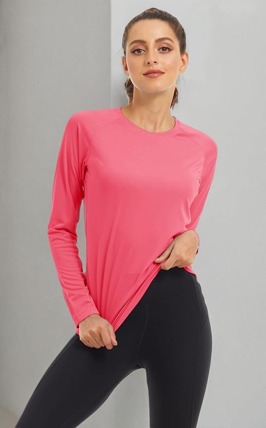 MAGCOMSEN Women's Long Sleeve Shirts UPF 50+ Sun Protection Shirts for Hiking Fishing Workout Rash Guard