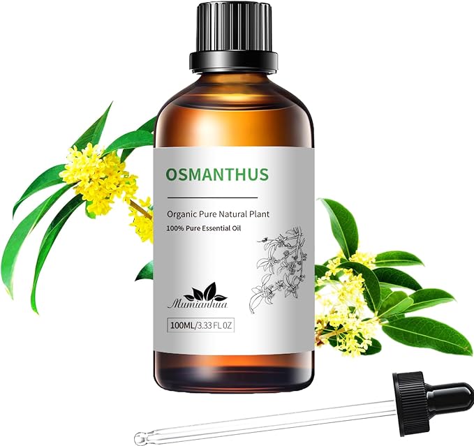 Osmanthus Essential Oil, for Diffuser, Skin & Outdoor, 3.38 Fl Oz | Mumianhua Osmanthus Oil, Steam-Distilled. Delicate Apricot-Floral Aroma. For Massage, Hair, Outdoor Spray & DIY