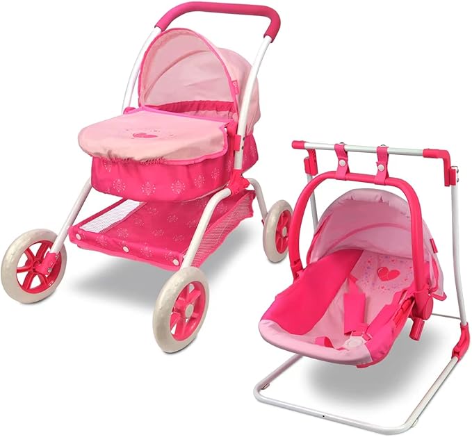Anivia Doll Bed Furniture 2 Function Toy, Doll Bed and Doll Swings Together for 18 inches Baby Dolls, Baby Doll Crib with Bottom Tray