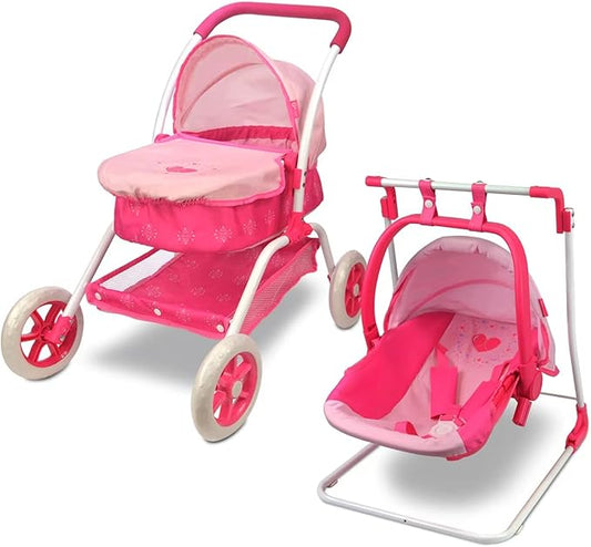 Anivia Doll Bed Furniture 2 Function Toy, Doll Bed and Doll Swings Together for 18 inches Baby Dolls, Baby Doll Crib with Bottom Tray