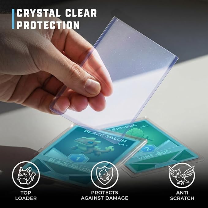 CardGuard 3" x 4" Clear Regular TopLoaders for Cards with Sleeves, 50 Count – Durable & Acid-Free Premium Protection for Pokémon, YuGiOh, MTG, TCG, Game & Sports Cards