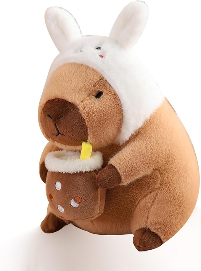 Rabbit Capybara Plush, Kids' Capybara Plush Toy Capybar Plush Toy Pillows, Cute Capybara Plush Pillow Rabbit Stuffed Aniamls Capybara Plushies Toys Gifts for Kids Girls Boys 16 inch