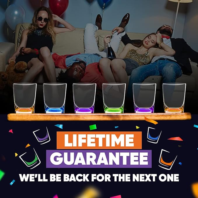 SWOOC Games - Unbreakable Shot Glasses Set (6 Pack) - 250x Stronger Than Glass, 25x Stronger Than Acrylic - Colorful & Dishwasher-Safe - 1.5oz Reusable Drinkware for Indoor/Outdoor - DUNZO Compatible