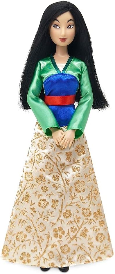 Disney Store Girl's Disney Princess Classic Doll (Mulan), 11 Inches, Includes Brush with Molded Details, Fully Posable Toy in Classic Outfit - Disney Princess Toys