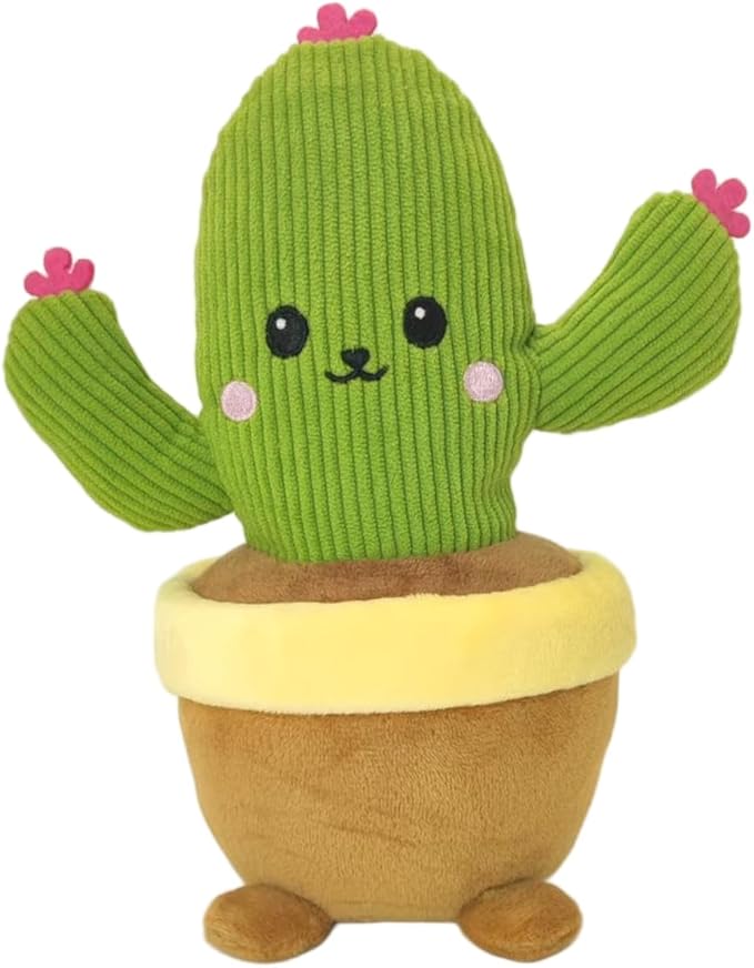 Stuffed Plant Plush Toy, Happy Face Flower Plushies Plant Pillow Decorationr with Natural Scent, Adorable Stuffed Flower for Christmas Horror Plush Halloween(Cactus)