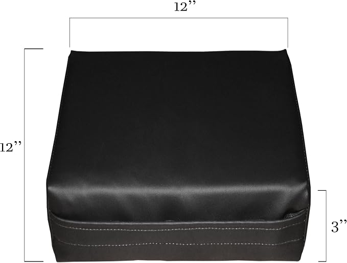Rehabilitation Advantage Body Positioning Black Square Bolster 12 Inch x 12 Inch x 3 Inch