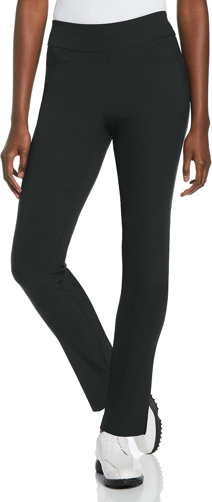 PGA Tour Women's Stretch Golf Pants with Pull-on Waist, 31" & 32" Inseams, Tummy Control, Moisture-Wicking, Sun Protection