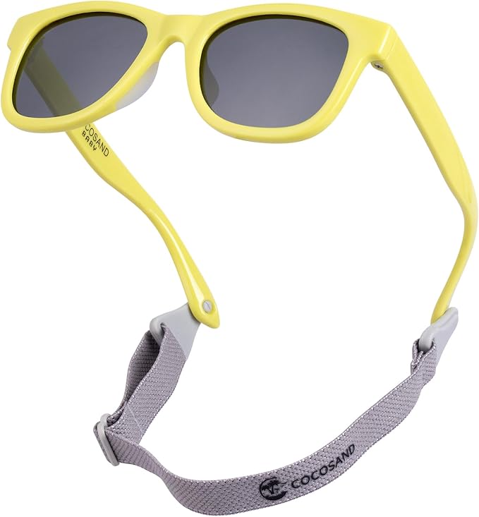 COCOSAND Flexible Baby Sunglasses with Strap Polarized UV Protection for Toddler Infant Newborn Boy Girl Age 0-24 Months