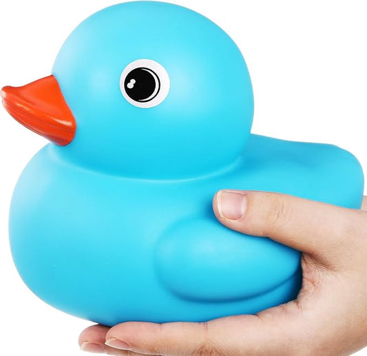 Honoson 6.89 Inch Giant Rubber Duck Big Rubber Duck Large Duckling Bath Toy with Squeaky Sound for Summer Baby Shower Birthday Party Favor Gift(Blue)
