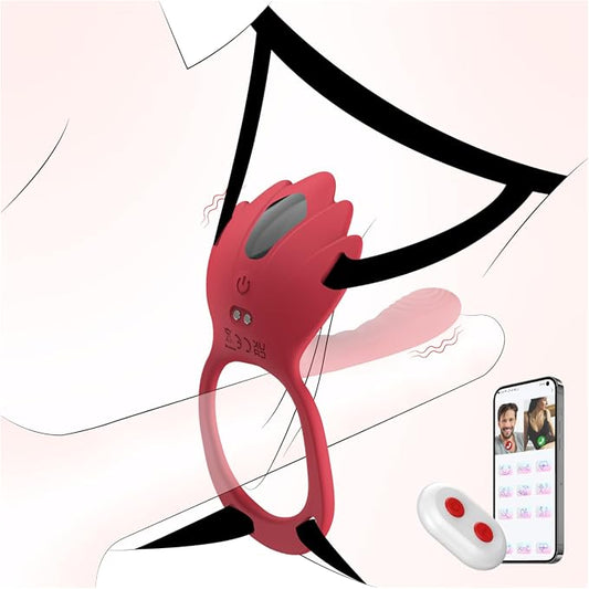 Adult Sex Toys Wearable Panty Vibrator,Female Sex Toy with 9 Vibration Modes,Vibrating Penis Ring Clitoral Stimulator,Couple Sex Toy with APP Remote Control Vibrators for Women Men Sexual (Wine Red)
