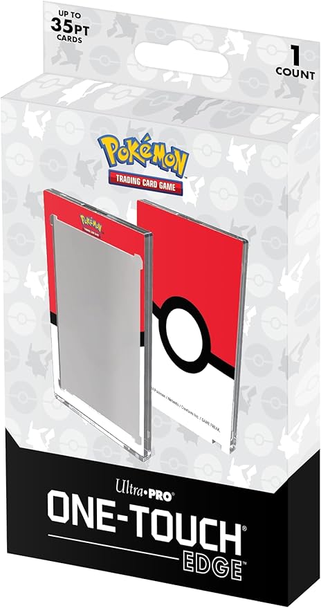 Ultra Pro - Single 35 Pt ONE-TOUCH Edge - Poké Ball Printed Magnetic Card Holder for Pokémon, Pokémon Card Display Case, Trading Card Display Case, TCG Card Storage, Sports Card Holder