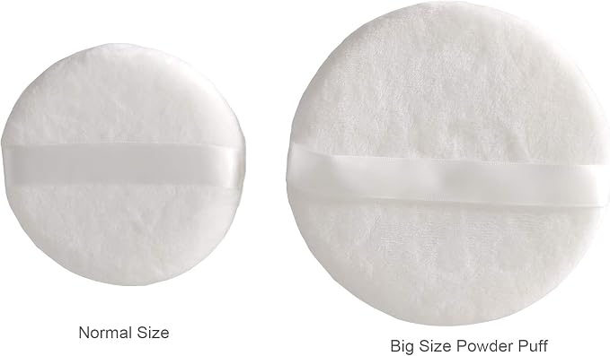 Topwon Powder Puff for Body Baby - 5 Inch - Extra Large Jumbo Size, Use for Dusting Powder or Blending & Setting Makeup Foundation (3 Pieces)