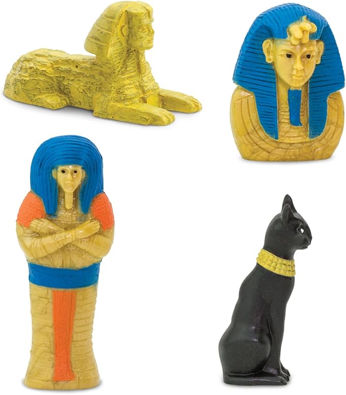 Safari Ltd. Ancient Egypt TOOB - 12 Mini Figurines: Nefertiti, Bastet, King Tut, Isis, Amulet, Mummy, Scarab, Pyramids, Sphinx, Thoth, Anubis & More - Educational Toys Boys, Girls & Kids 3+