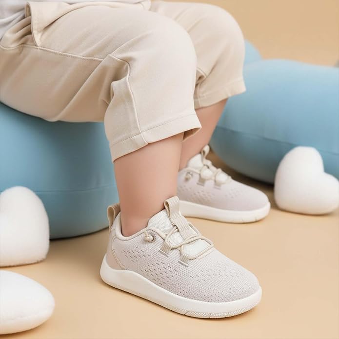MORENDL Wide Toddler Shoes Baby Walking Shoes Girls Boys Zero Drop Minimalist Sneakers Slip On Tennis Shoe Breathable Naturally Flexible