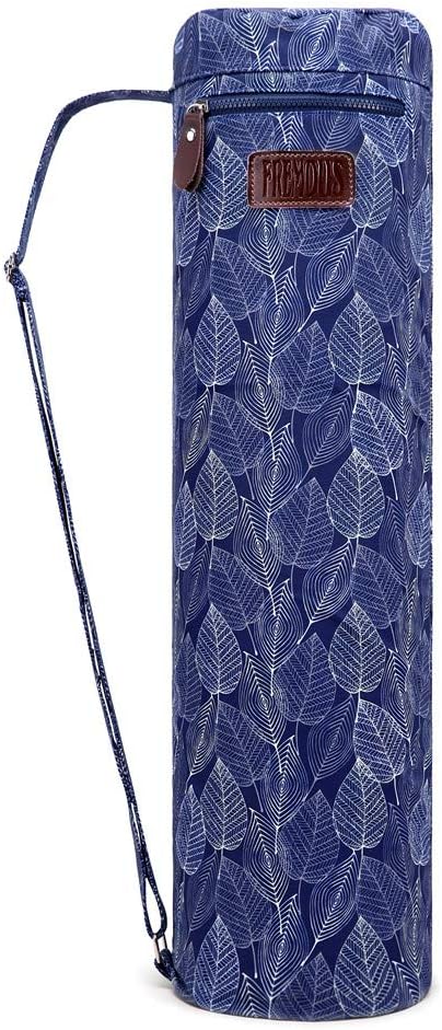 Yoga Mat Bag,Full-zip Exercise Yoga Mat Canvas Carry Bag for Women and Men - Double Storage Pocket,Easy Access Zipper, Adjustable Shoulder Strap and Handle,Fits Most Mat