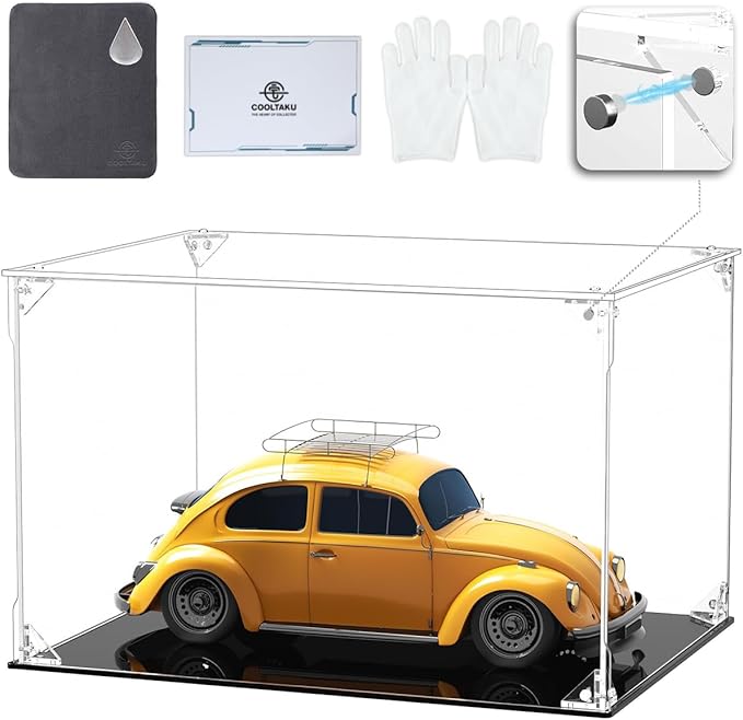 Clear Acrylic Display Case, Front-Open Door with Magnetic Buckle, Assemble Display Box, Dustproof Protection Showcase for Figures, Collections, Models, Toys (12x8x8 inch, 30x20x20 cm)