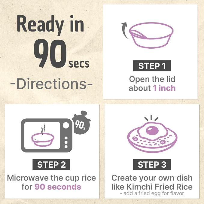 O'food Instant Rice | Cooked Sticky Rice Bowls (Bap) – [BROWN Rice | 12 Pack] Healthy Microwavable Korean Sticky Rice Cup | Gluten-Free | Long Shelf Life | Ready in 90 Secs | Quick Meal