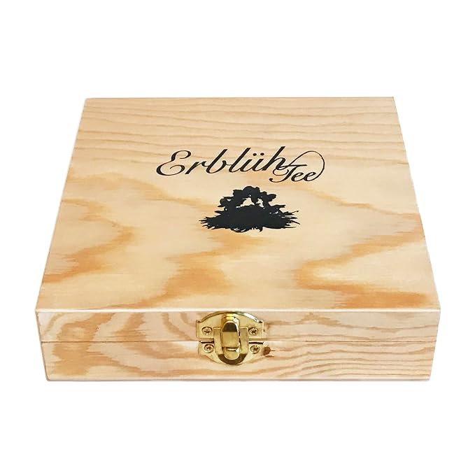 Creano Blooming Tea - Flowering Ball Gift Set in Stylish Wooden Box - 12 Pieces, White Tea