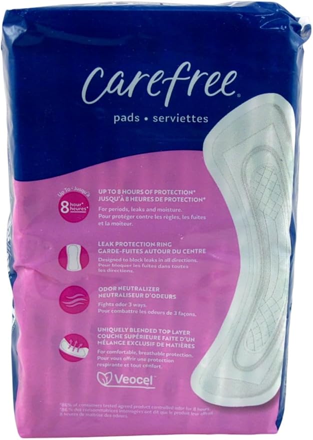 Carefree Ultra Thin Pads for Women, Super/Long Pads Without Wings, 84ct (3 Packs of 28ct) | Carefree Feminine Care, Period Care & Postpartum | 84ct (3 Packs of 28ct)
