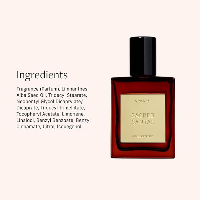 CYKLAR Perfume Oil for Skin – Sacred Santal Scent – Warm & Sophisticated Perfume Fragrance with Bergamot, Amber & Musk Notes – Travel-Friendly 15ml