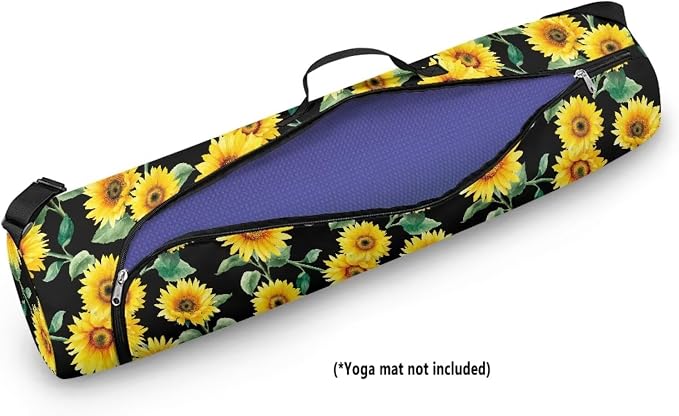Yoga Mat Bag with Adjustable Shoulder Strap and Handle Zipper, 30in Wide x 6.3in Diameter for Yoga Mat Storage