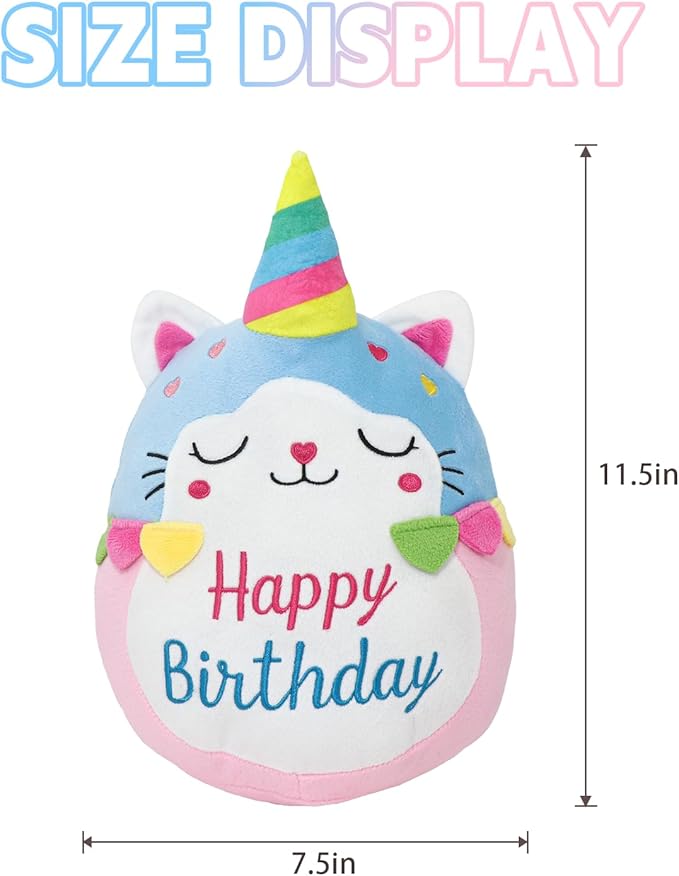 Cat Plush Toy Unicorn Cat Stuffed Animal Cute Birthday Unicorn Plushies Pillow Soft Plushie Doll Gifts for Kid Decor