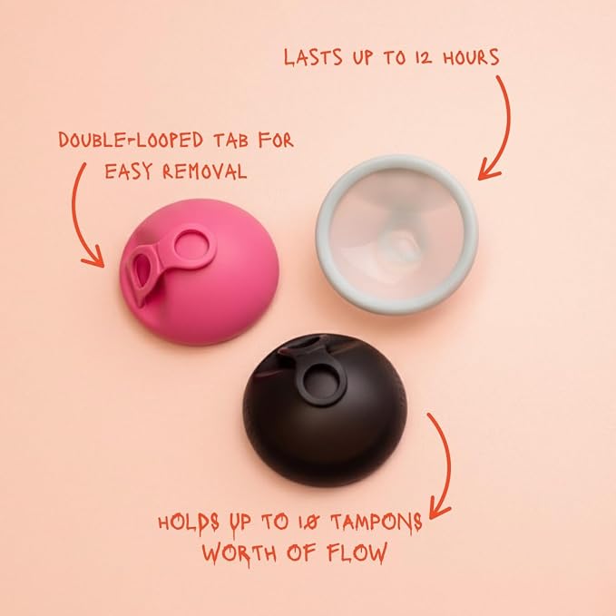 Menstrual Disc | Award Winning Reusable Soft Flexible Period Disc | Capacity of 10 Tampons | Double Loop Tab for Easy Removal, Leak Proof Alternative to Pads & Tampons (Sea Fog)