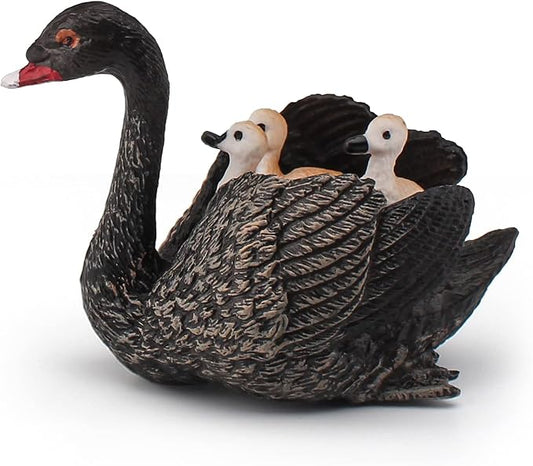 LC JoyCre Black Swan Figurine 3 Inch Big Black Goose Swan Toy Animal Figure for Toddlers Preschool Animals Figures Eduactional Project Diorama Model Toy for Kids 3 4 5 6