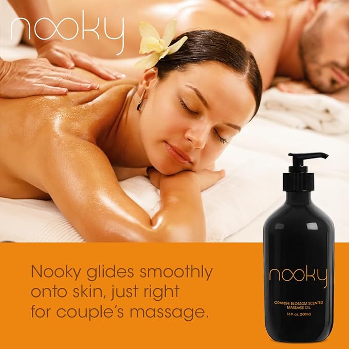 Nooky Orange Blossom Massage Oil. with Jojoba and Essential Oils. for Massaging 16 Ounce.