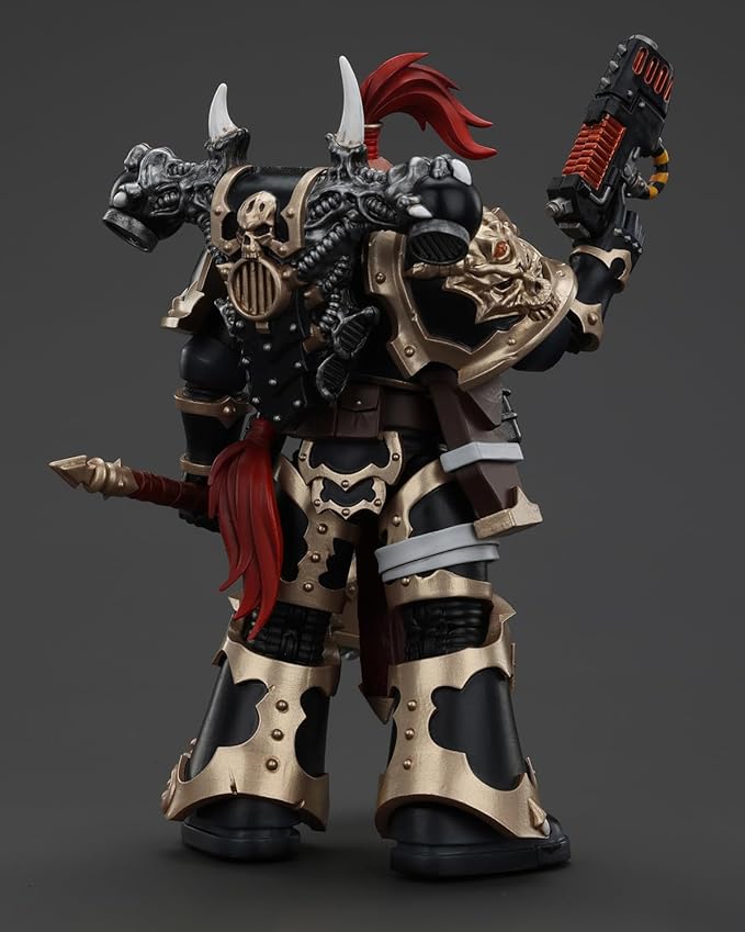 JoyToy Warhammer 40K Genuine License 1:18 Action Figure, Chaos Space Marines Black Legion Chosen with Plasma Pistol and Power Axe, 4.96 inch Collectible Action Figures Sets