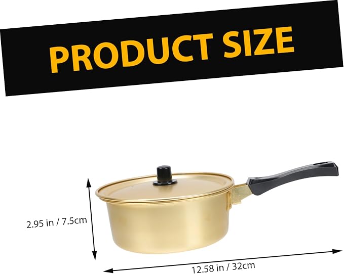 Luxshiny 1Pc Golden Korean Ramen Pot Stockpot for Cooking Noodles Soup and Food Versatile Kitchen Tool for Instant Noodles and Korean Cuisine