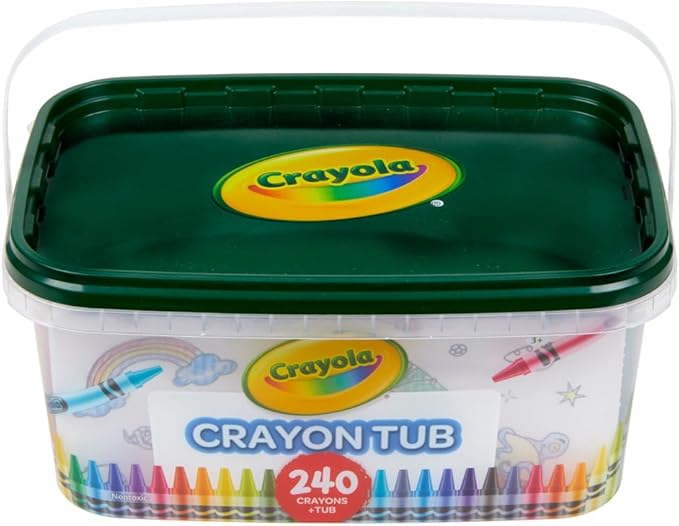 Crayola Crayon Tub (240ct), Bulk Crayons for Kids, Essential Easter Basket Stuffers for Toddlers, Spring Craft Supplies, Coloring Gifts for Kids, Ages 3+ [Amazon Exclusive]