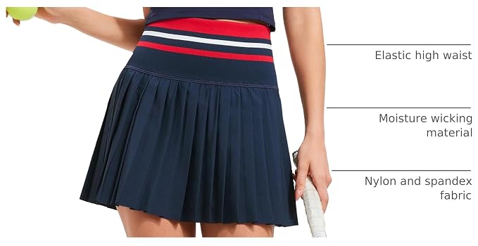 Two Piece Tennis Skirt Set for Women High Waisted Pleated Athletic Golf Skirt Sets Women 2 Piece Outfits with Pockets