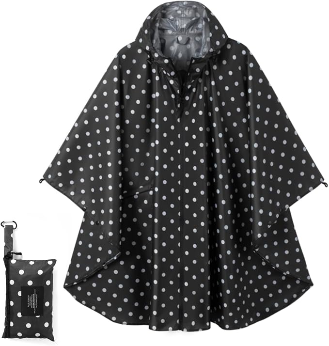 Fashion Hooded Rain Poncho Waterproof Raincoat Jacket with pocket for Women/Men/Adult