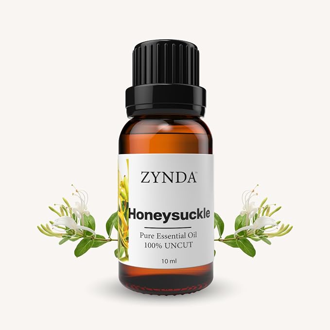 Honeysuckle Essential Oil – 100% Pure & Natural, Organic Honeysuckle Oil for Skin, Hair, Body & Massage – Premium Fragrance Oil (10ml, Amber Glass Bottle)