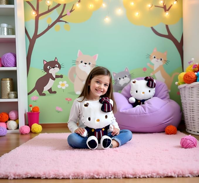 AlphaDesignLuxe Kitty Plush 10” Collectible Kitty Plushie Cute Stuffed Animal Toy Adorable Kawaii Doll (Uniform)