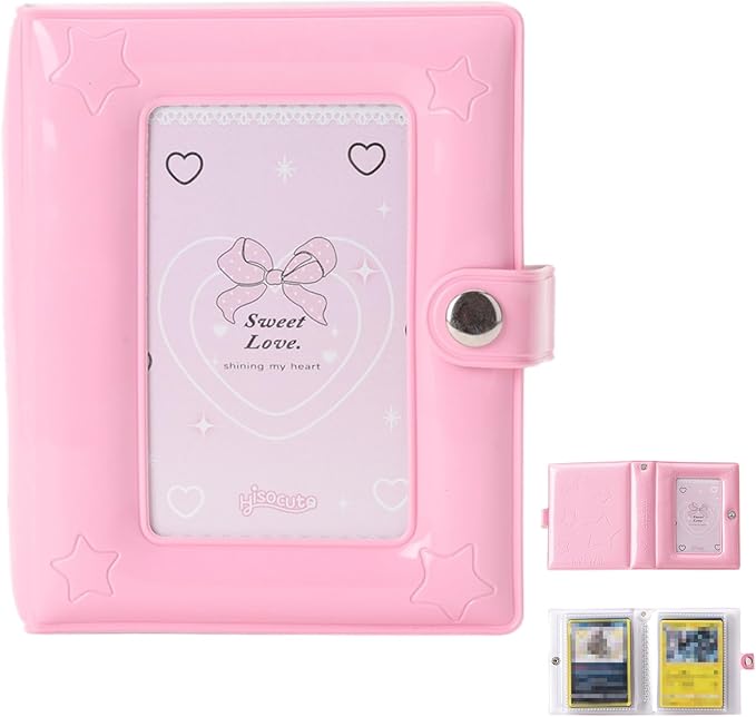Small 1 Pocket Trading Mini Card Binder Collection with 40 Count for MTG, Sports,TCG Cards (Pink)