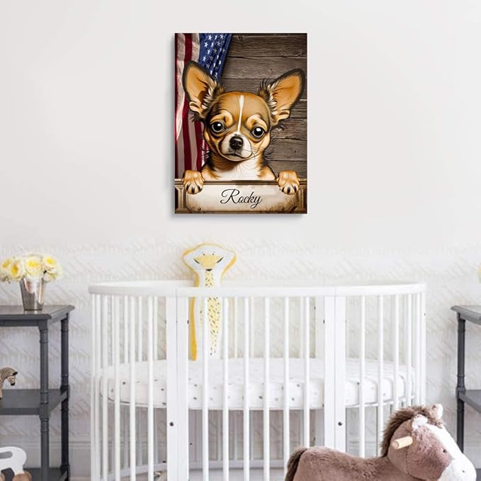 Custom Wooden Jigsaw Puzzles with Your Dog's Name on Chihuahua Art Print - 300 500 1000PCS Puzzles Game and Home Wall Decor