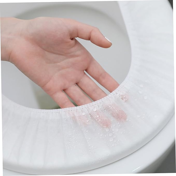 30pcs Disposable Toilet Seat Cover Non-Woven Potty Seat Protectors Travel-Friendly Cushions for Adults for Hospital Hotel Camping and Outings
